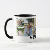 Mug SISTERS 8 Photo Collage Cadeau Moderne (Gauche)