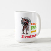 Mug Sistersaurus Équipe de dinosaures sœurs appariées (Devant droit)