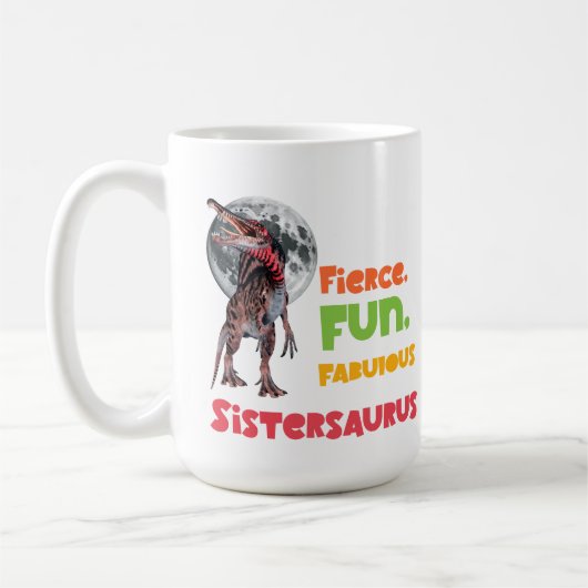 Mug Sistersaurus Équipe de dinosaures sœurs appariées (Gauche)