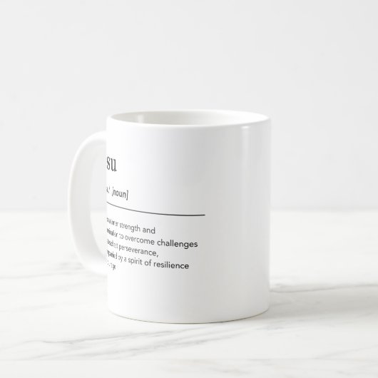 Mug Sisu, définition Typographie finlandaise (Devant gauche)