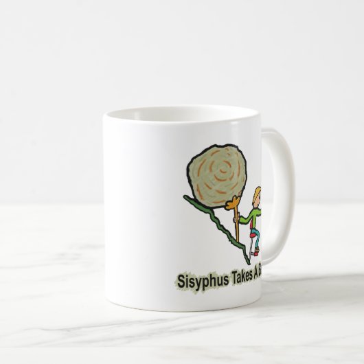 Mug Sisyphus Prend Une Pause (Devant droit)