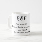 Mug site web de mariage rsvp q r code ajouter nom text (Devant gauche)