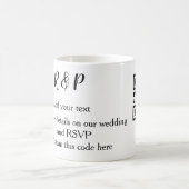 Mug site web de mariage rsvp q r code ajouter nom text (Centre)