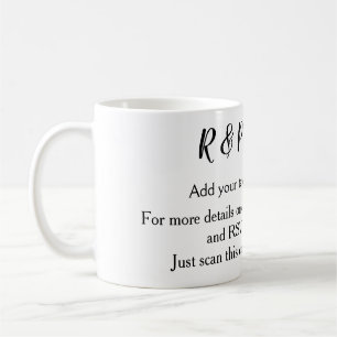 Mug site web de mariage rsvp q r code ajouter nom text