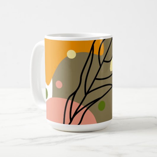 Mug Sites abstraits intéressants avec feuilles (Devant gauche)