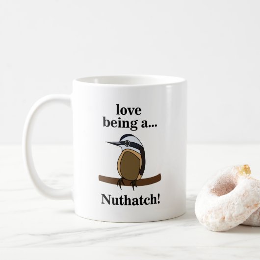 Mug Sittelle Oiseau Jardinier Ornithologue (Avec donut)