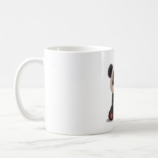 Mug Sitting Panda Bear Cartoon Illustration Artwork (Gauche)
