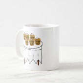 Mug Six Cupcakes aux Cerises Dessin à la Main (Devant gauche)