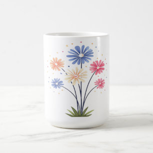 Mug Six Marguerites Fantaisistes Bouquet de Printemps