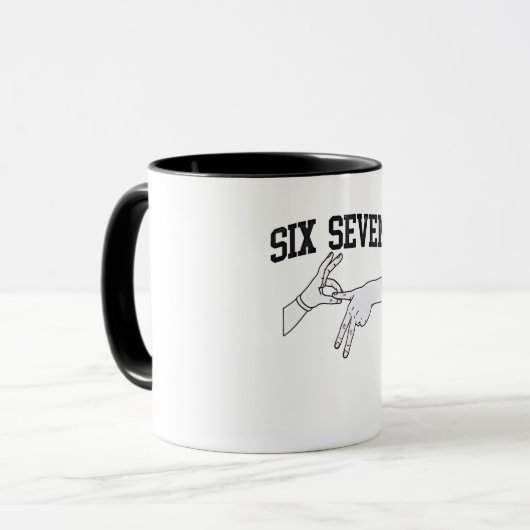 Mug Six Sept Mèmes Viral 67 Mason Sign Language (Devant gauche)