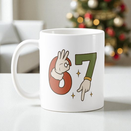 Mug Six Seven 67 6 7 Santa Elfe Noël Meme
