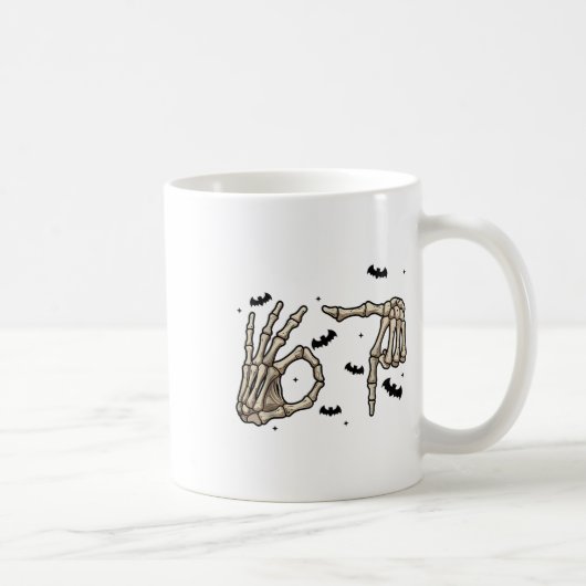 Mug Six Seven 6 7 Meme 67 Skeleton Hand Halloween Cost (Droite)