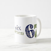 Mug Six Seven 6 7 Tendance Bleu & Vert Moderne (Devant droit)