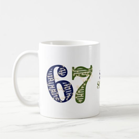 Mug Six Seven 6 7 Tendance Bleu & Vert Moderne (Gauche)