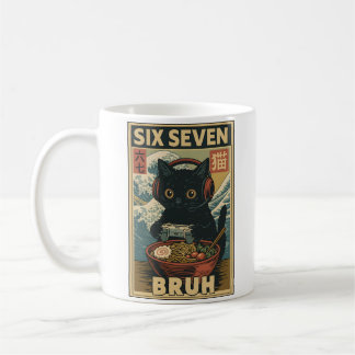 Mug Six Seven Bruh Chat Vintage Cadeau Meme pour Homme