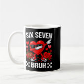 Mug Six Seven Bruh Dabbing Heart Valentine Funny For G (Gauche)