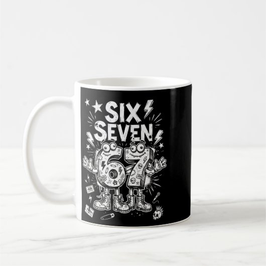 Mug Six Seven Gen Alpha Brain Rot Meme Funny Viral Tre (Gauche)