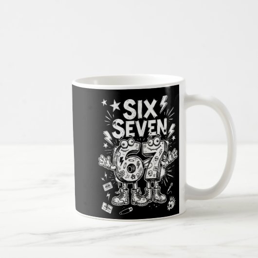 Mug Six Seven Gen Alpha Brain Rot Meme Funny Viral Tre (Droite)