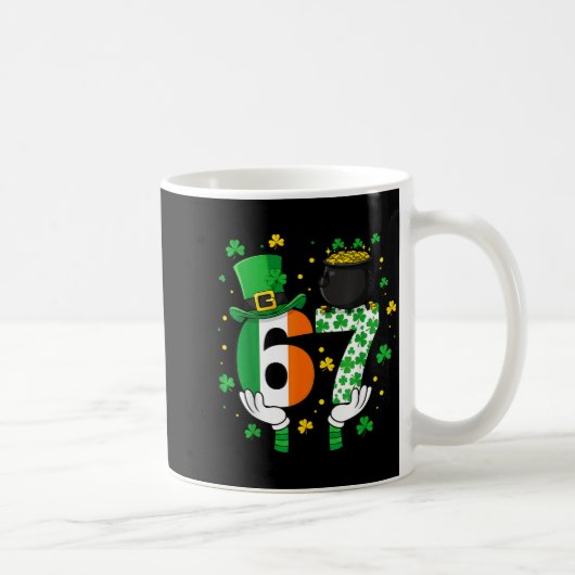 Mug Six Seven Meme 67 Saint-Patrick Hommes Femmes (Droite)
