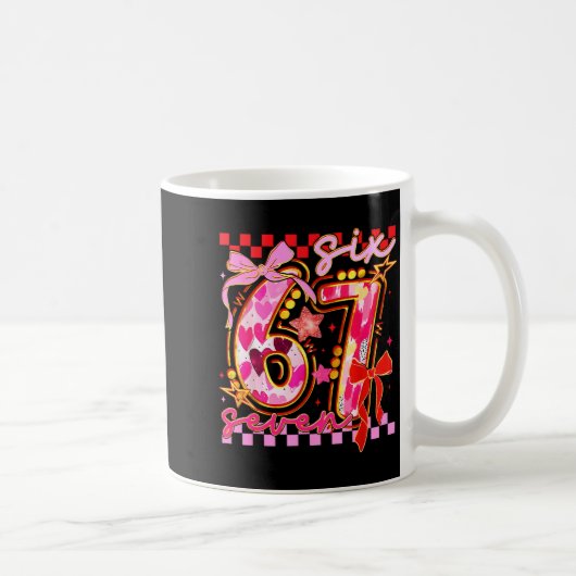 Mug Six Seven Valentine Day Funny Nk 67 Cute Bow Girls (Droite)