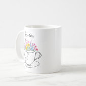 Mug Six-Tea 60th Birthday Whimsical Colorful Floral   (Devant gauche)
