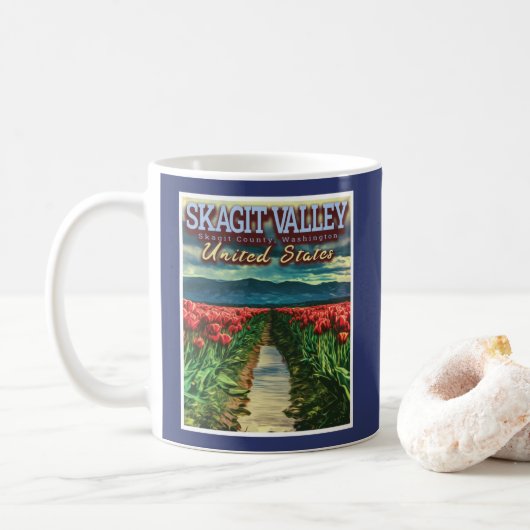 MUG SKAGIT VALLEY - CHAMPS TULIP - SKAGIT WASHINGTON (Avec donut)