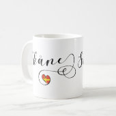 Mug Skåne Flag Heart, Suède, Scanie (Devant gauche)