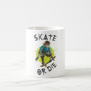 Mug Skate ou die Skeleton Skateboarder