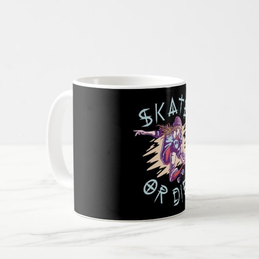 Mug Skate ou meurs Skateboardeuse (Devant gauche)