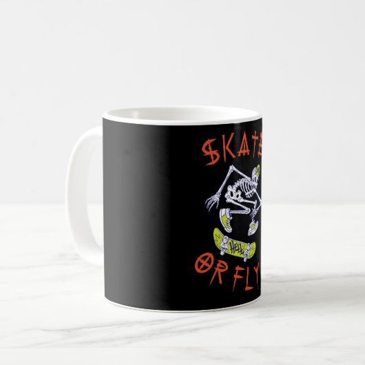 Mug Skate ou volez Skeleton Skateboarder (Devant gauche)