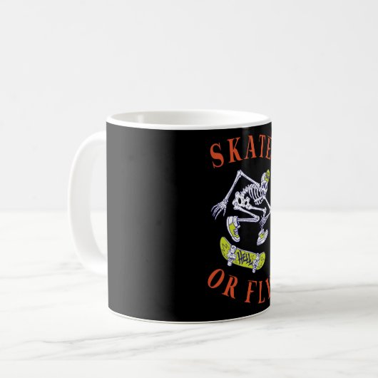Mug Skate ou volez Skeleton Skateboarder (Devant gauche)