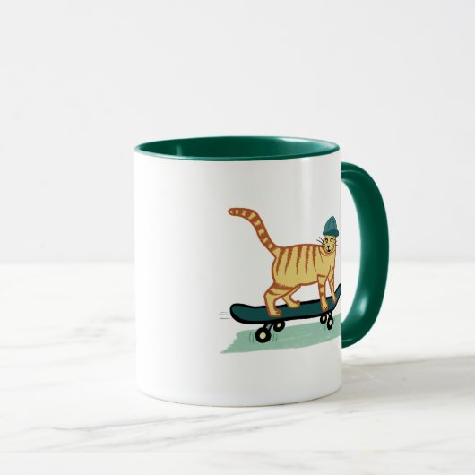 Mug Skate Tabby Cat (Devant droit)