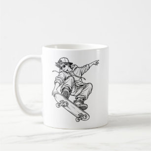 Mug Skateboard Freestyle – Ligne d'art urbain