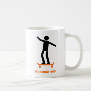 Mug Skateboardeur sur son skateboard personnalisé