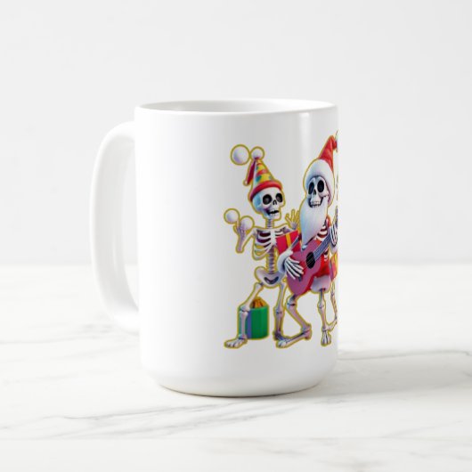 Mug **Skeleton 3D Christm Santa Party – Funnyas Skelet (Devant gauche)