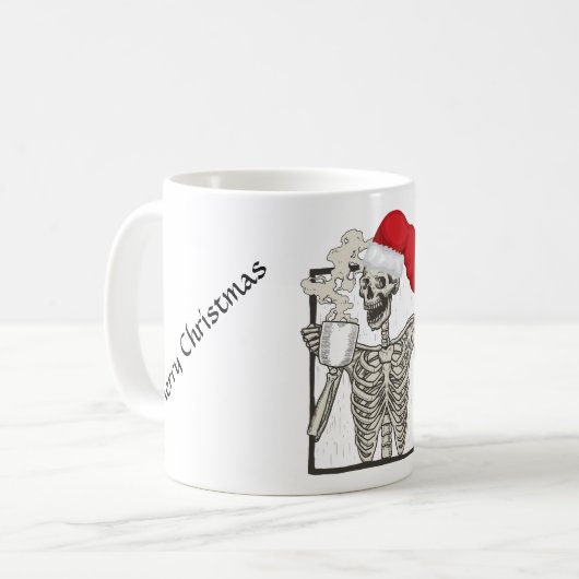 Mug Skeleton boit de la bouillie de café (Devant gauche)