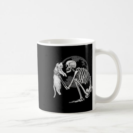 Mug Skeleton Chat Crâne Kitty mignonne Fantôme Hallowe (Droite)
