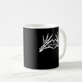 Mug Skeleton Coeur Et Mains Design Classique (Devant droit)