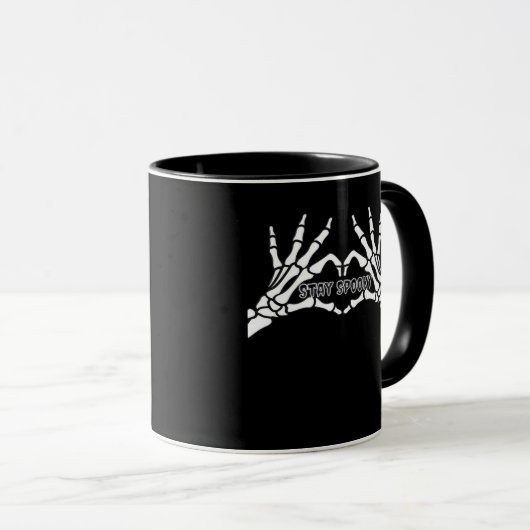 Mug Skeleton Coeur Et Mains Design Classique (Devant droit)