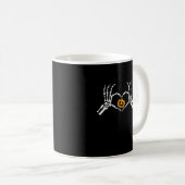 Mug Skeleton Coeur main Halloween Costume Citrouille (Devant droit)