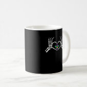 Mug Skeleton Coeur main Mardi Gras (Devant droit)