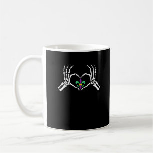 Mug Skeleton Coeur main Mardi Gras