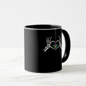 Mug Skeleton Coeur main Mardi Gras (Devant droit)