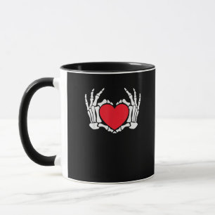 Mug Skeleton Coeur main Valentines Jour drôle Mème