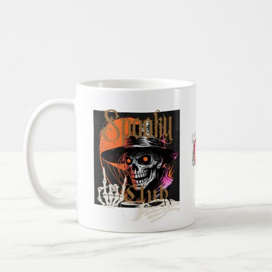 Mug Skeleton Couple Enjoying Coffee (Gauche)