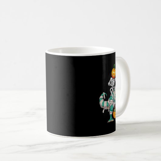 Mug Skeleton équitation maman Dinosaur T rex Halloween (Devant droit)