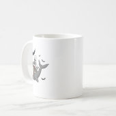 Mug Skeleton équitation Requin Effrayant Halloween Gar (Devant gauche)