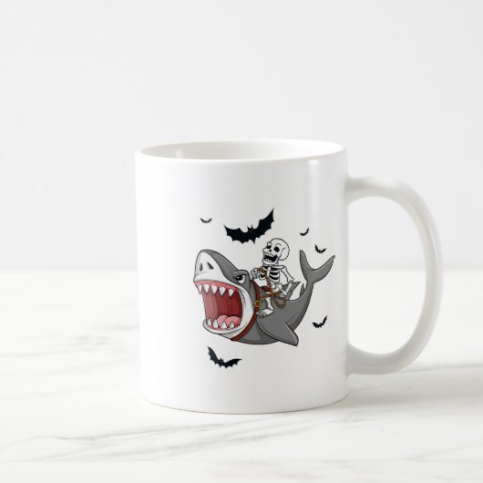 Mug Skeleton équitation Requin Effrayant Halloween Gar (Droite)