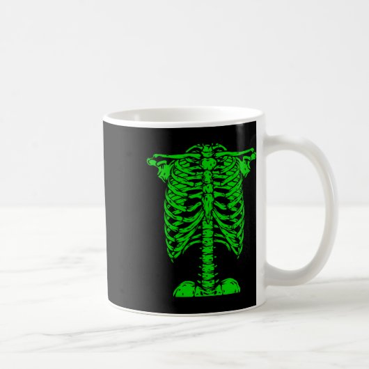 Mug Skeleton Green Rib Cage Costume d'os Halloween Gra (Droite)