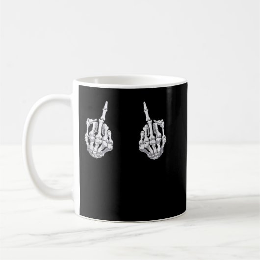 Mug Skeleton Halloween Bones Halloween Doigt Moyen (Gauche)